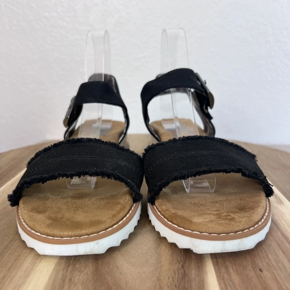 Bobs Skechers Desert Kiss Adobe Princess Sandals Womens 9 Black Hook Loop Comfy